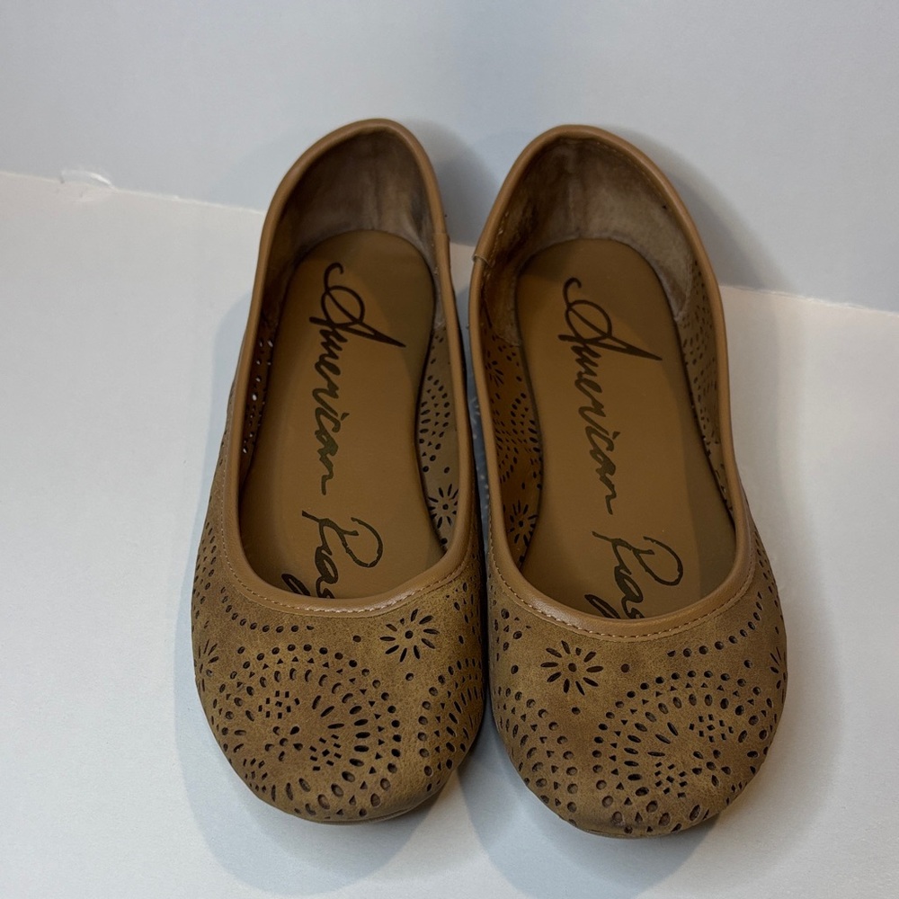 American Rag Women's Brown Perforated Flats -GB2